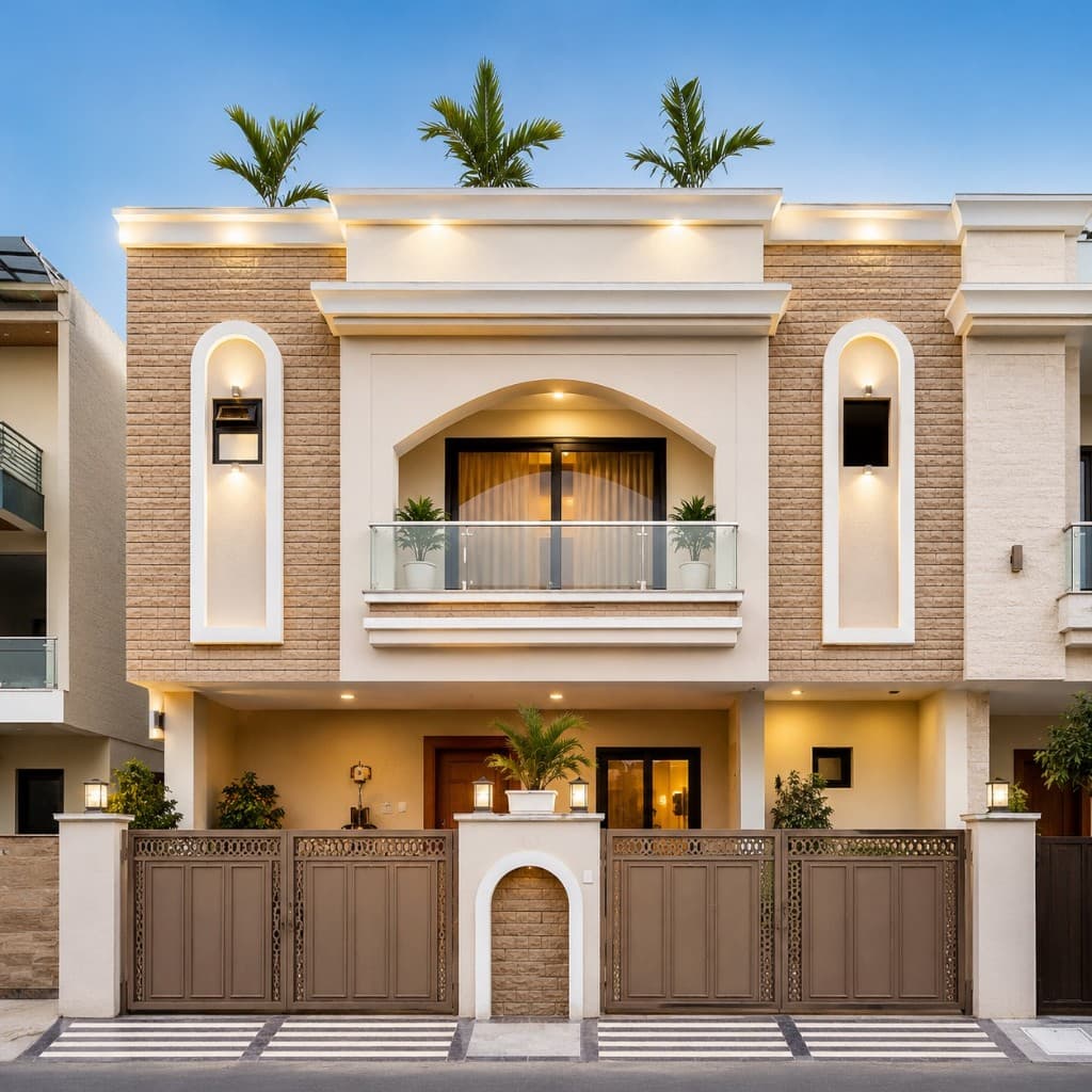 Ultra Luxury 4 BHK Villa With Grand Facade & LED Lighting