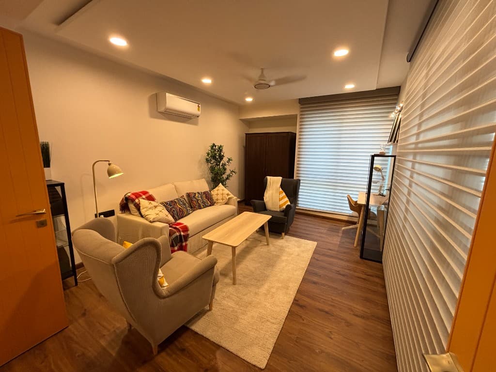 Fully Furnished 2 BHK With Modern Living & WFH Setup