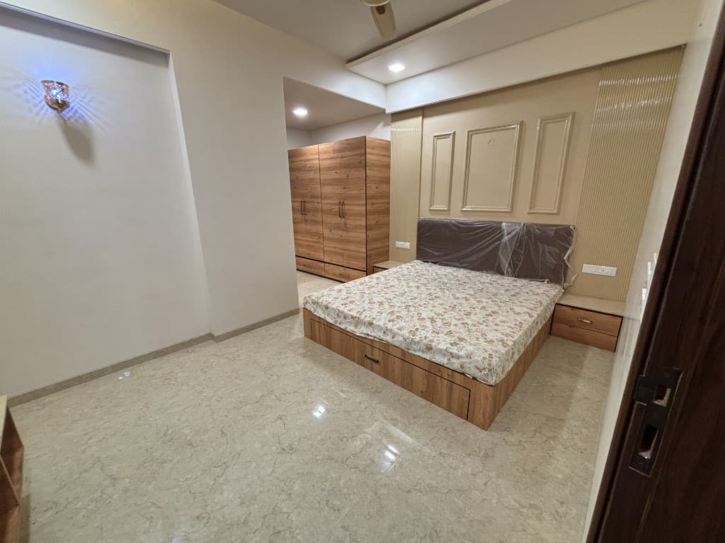 3 BHK With Storage Bed, Wardrobe & Marble Flooring