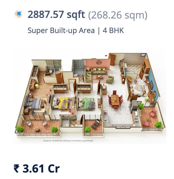 4 BHK 2,887.57 sqft